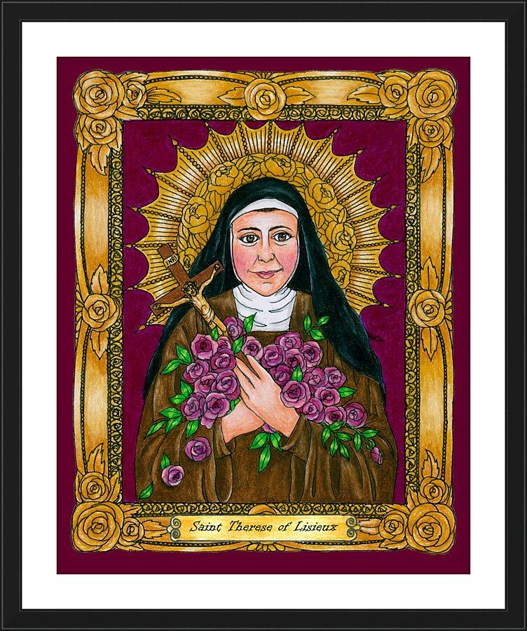 Wall Frame Black, Matted - St. Thérèse of Lisieux by Brenda Nippert - Trinity Stores