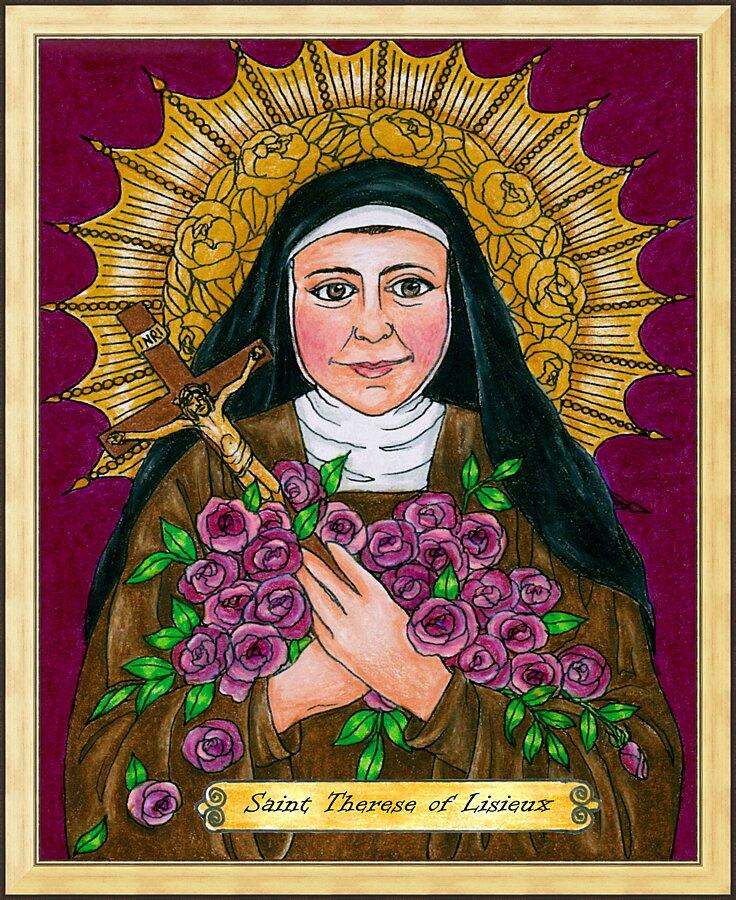 Wall Frame Gold - St. Thérèse of Lisieux by Brenda Nippert - Trinity Stores