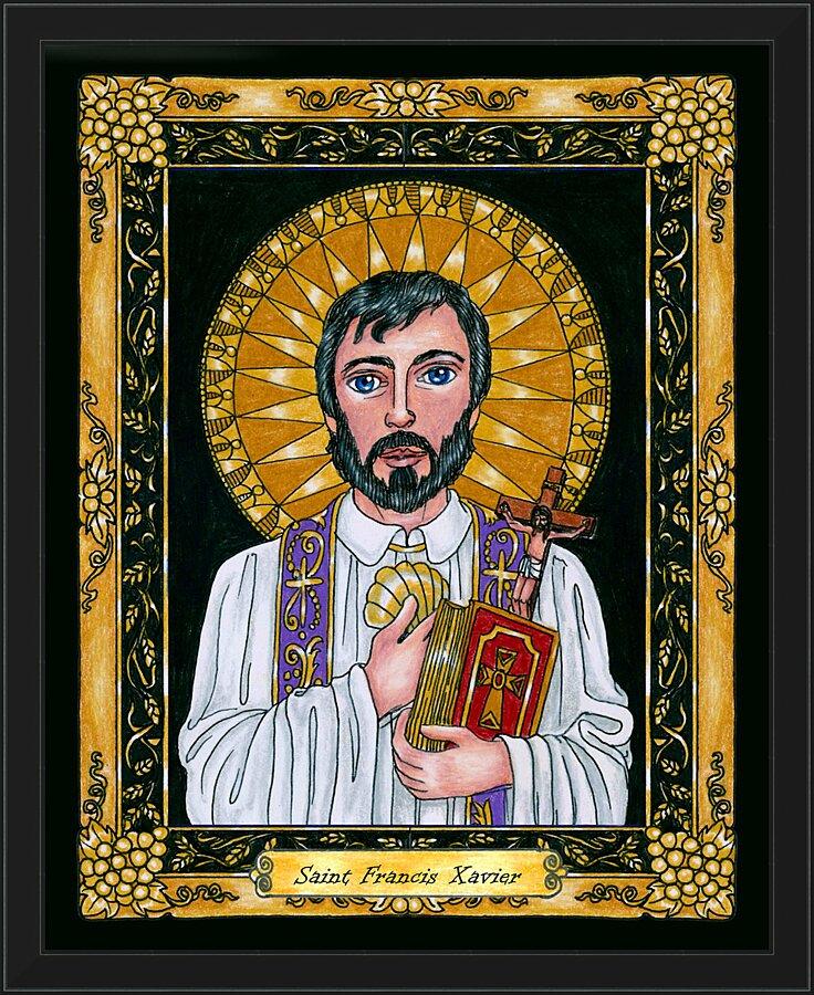 Wall Frame Black - St. Francis Xavier by Brenda Nippert - Trinity Stores