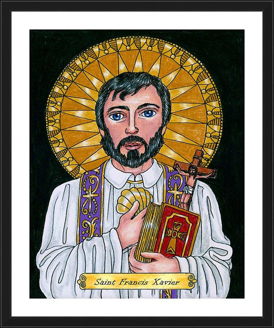 Wall Frame Black, Matted - St. Francis Xavier by B. Nippert