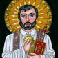 Wall Frame Espresso, Matted - St. Francis Xavier by Brenda Nippert - Trinity Stores