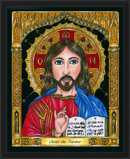 Wall Frame Black - Christ the Teacher by Brenda Nippert - Trinity Stores