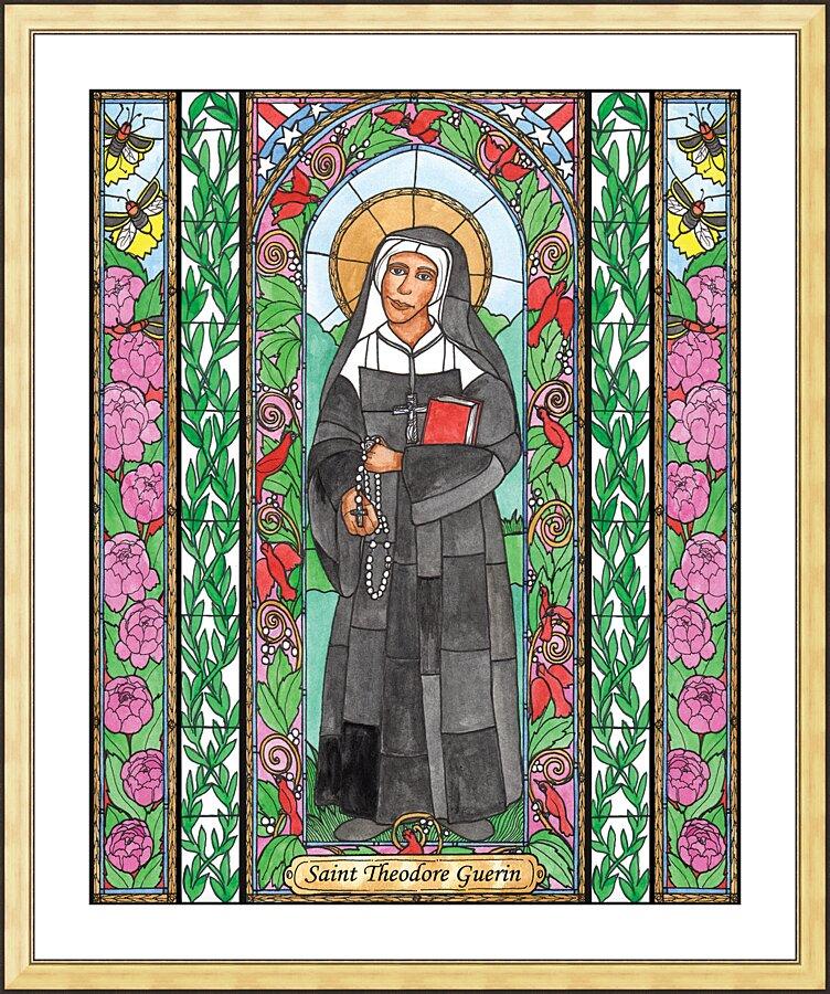 Wall Frame Gold, Matted - St. Mother Theodore Guerin by Brenda Nippert - Trinity Stores