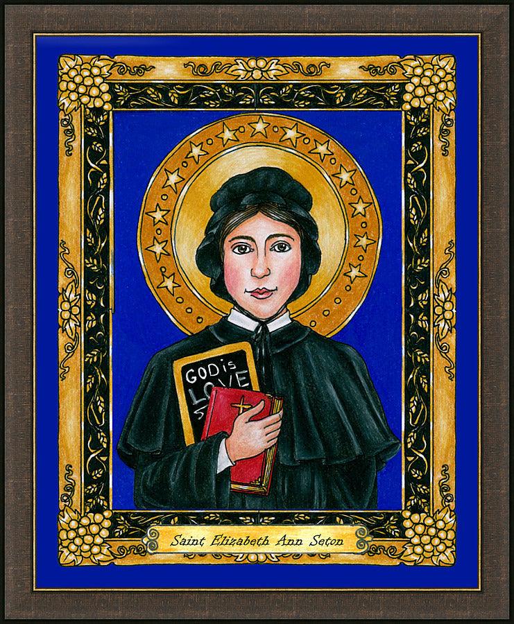 Wall Frame Espresso - St. Elizabeth Ann Seton by Brenda Nippert - Trinity Stores