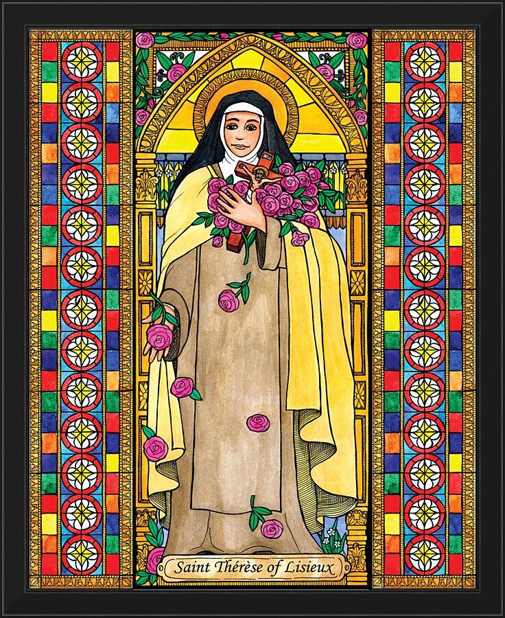 Wall Frame Black - St. Therese of Lisieux by Brenda Nippert - Trinity Stores