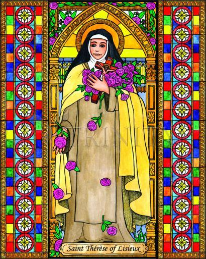Wall Frame Gold, Matted - St. Therese of Lisieux by Brenda Nippert - Trinity Stores