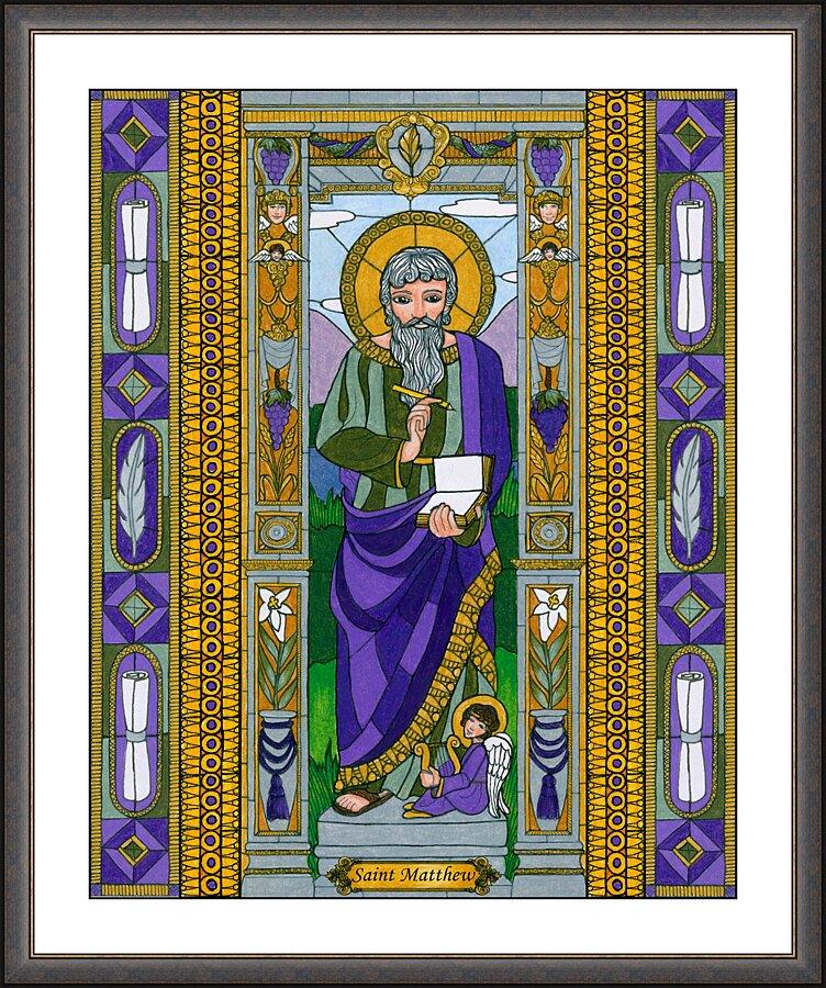 Wall Frame Espresso, Matted - St. Matthew by Brenda Nippert - Trinity Stores