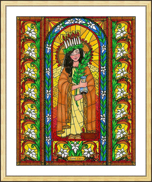 Wall Frame Gold, Matted - St. Lucy by B. Nippert