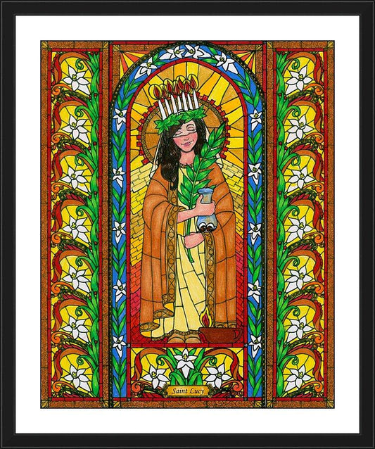 Wall Frame Black, Matted - St. Lucy by B. Nippert