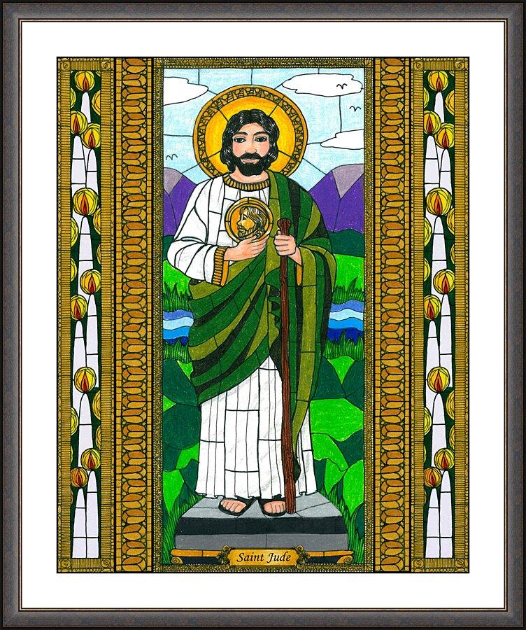 Wall Frame Espresso, Matted - St. Jude the Apostle by Brenda Nippert - Trinity Stores