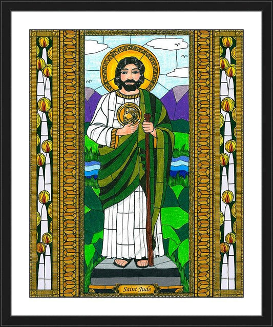 Wall Frame Black, Matted - St. Jude the Apostle by B. Nippert