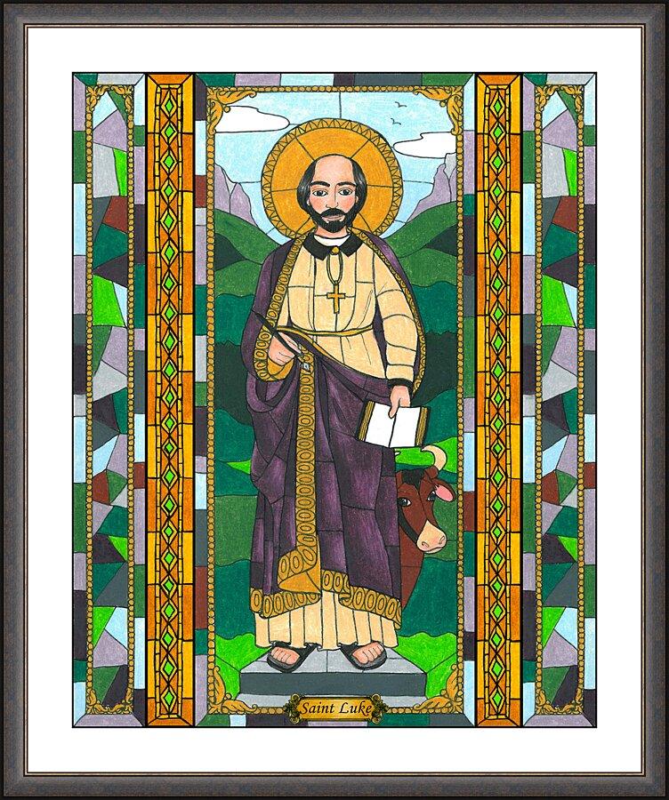 Wall Frame Espresso, Matted - St. Luke the Evangelist by Brenda Nippert - Trinity Stores