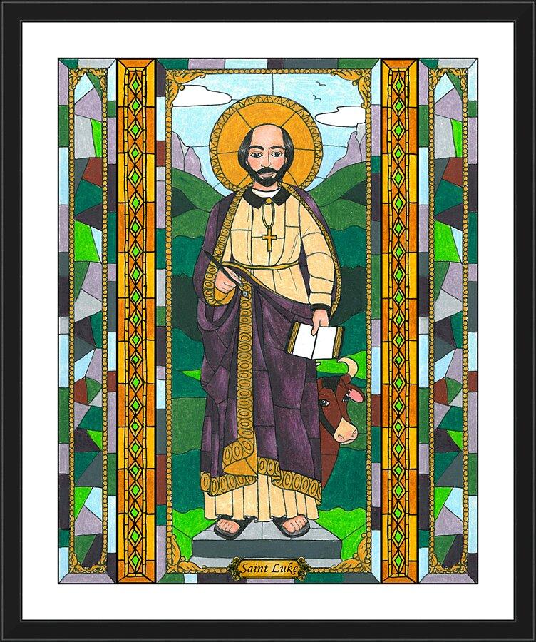 Wall Frame Black, Matted - St. Luke the Evangelist by Brenda Nippert - Trinity Stores