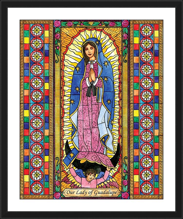 Wall Frame Black, Matted - Our Lady of Guadalupe by Brenda Nippert - Trinity Stores