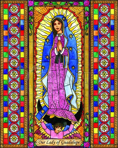 Wall Frame Gold, Matted - Our Lady of Guadalupe by B. Nippert