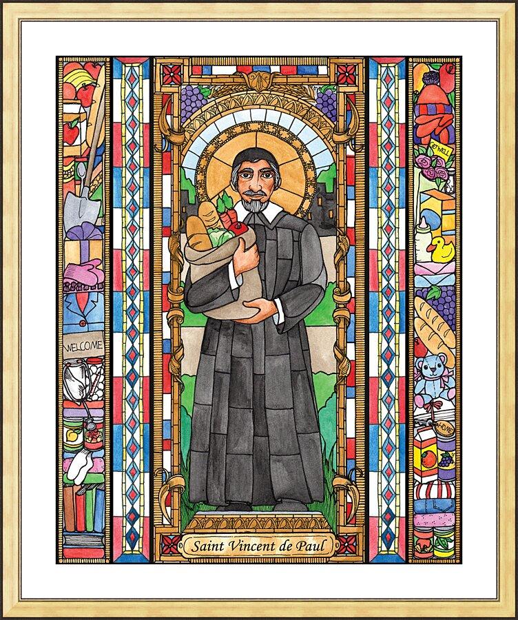 Wall Frame Gold, Matted - St. Vincent de Paul by Brenda Nippert - Trinity Stores