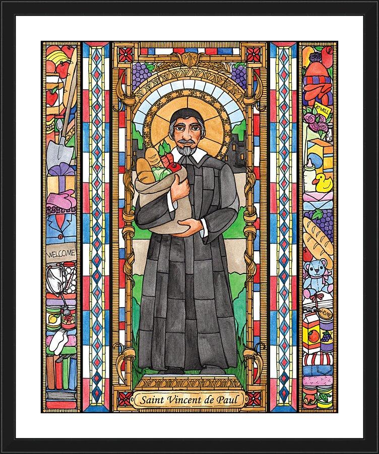 Wall Frame Black, Matted - St. Vincent de Paul by Brenda Nippert - Trinity Stores