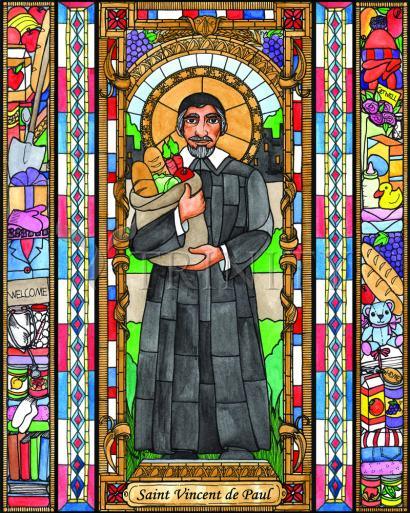 Wall Frame Gold, Matted - St. Vincent de Paul by Brenda Nippert - Trinity Stores