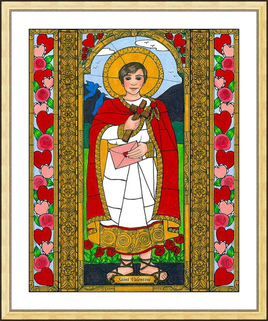 Wall Frame Gold, Matted - St. Valentine by B. Nippert