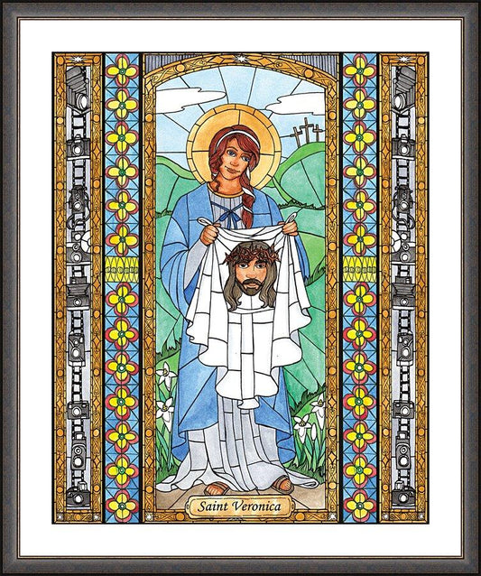 Wall Frame Espresso, Matted - St. Veronica by B. Nippert