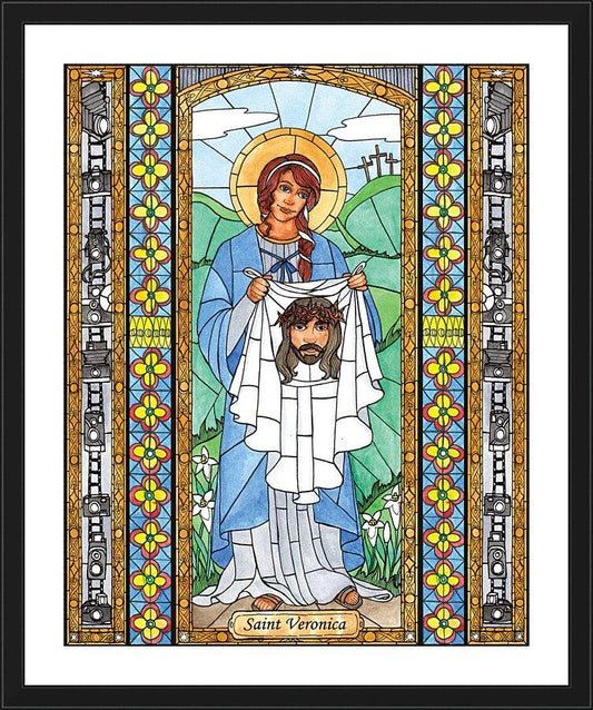 Wall Frame Black, Matted - St. Veronica by B. Nippert