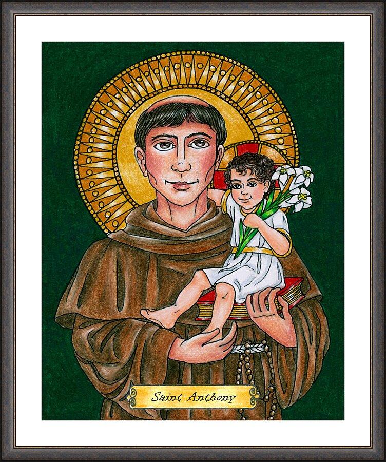 Wall Frame Espresso, Matted - St. Anthony of Padua by B. Nippert