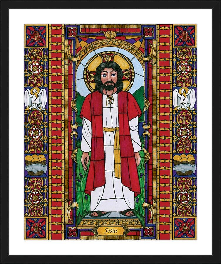 Wall Frame Black, Matted - Jesus by Brenda Nippert - Trinity Stores