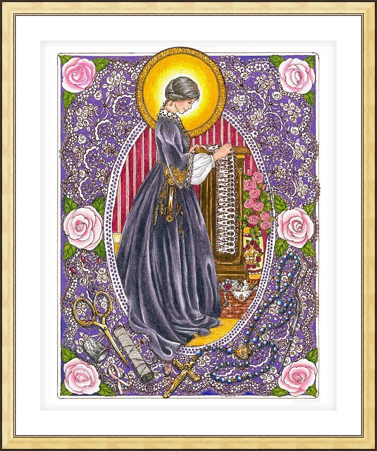 Wall Frame Gold, Matted - St. Zelie Martin by Brenda Nippert - Trinity Stores