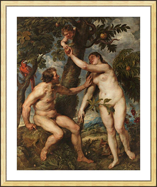 Wall Frame Gold, Matted - Adam and Eve by Museum Art