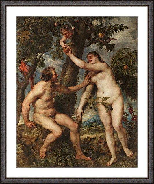 Wall Frame Espresso, Matted - Adam and Eve by Museum Art