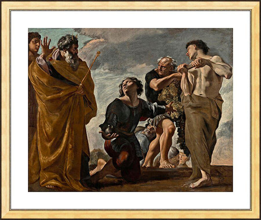 Wall Frame Gold, Matted - Moses and Messengers from Canaan by Museum Art