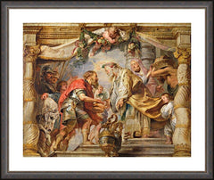 Wall Frame Espresso - Meeting of St. Abraham and Melchizedek by Museum Art