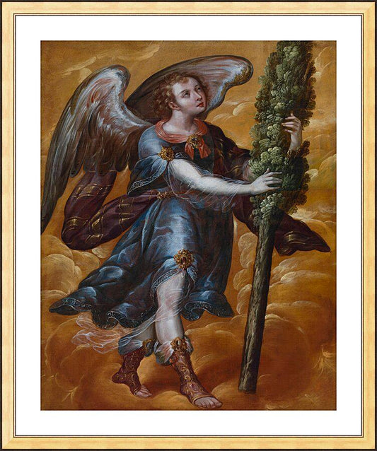 Wall Frame Gold, Matted - Angel Carrying a Cypress  by Museum Art