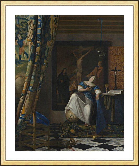 Wall Frame Gold, Matted - Allegory of Catholic Faith by Museum Art