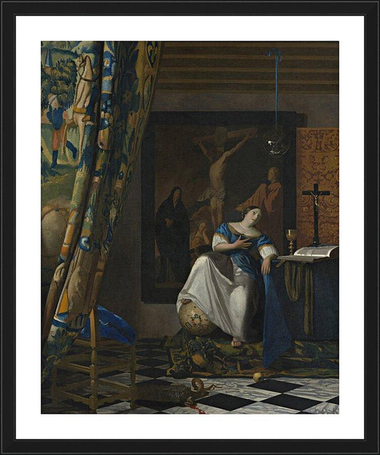 Wall Frame Black, Matted - Allegory of Catholic Faith by Museum Art
