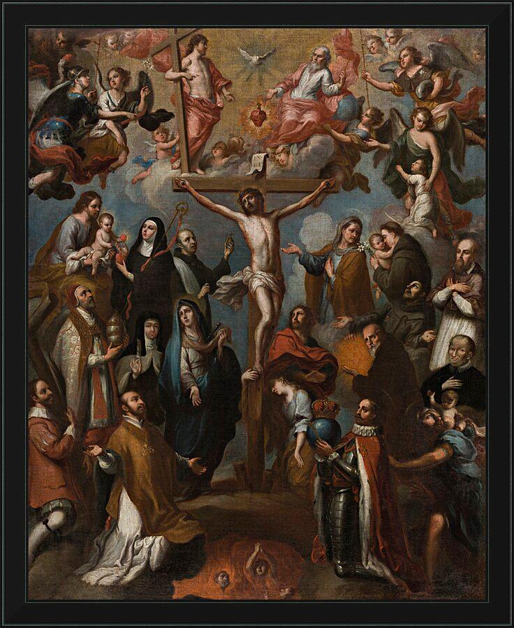 Wall Frame Black - Allegory of Crucifixion with Jesuit Saints by Museum Art