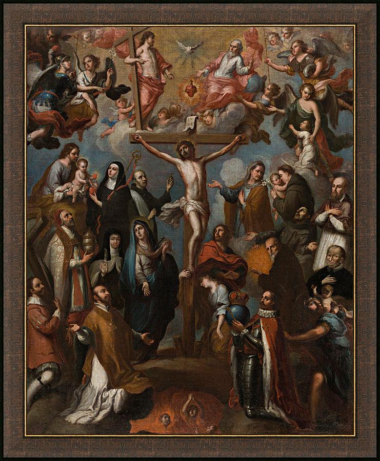 Wall Frame Espresso - Allegory of Crucifixion with Jesuit Saints by Museum Art