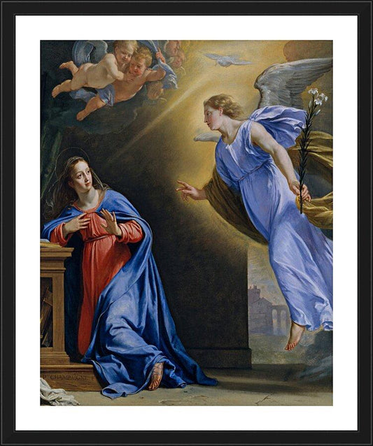 Wall Frame Black, Matted - Annunciation by Museum Art