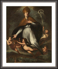 Wall Frame Espresso - Ascension of St. Gennaro by Museum Art