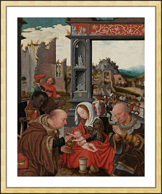Wall Frame Gold, Matted - Adoration of the Magi by Museum Art