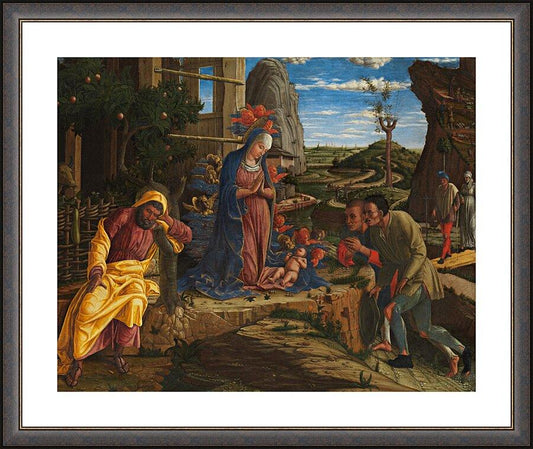 Wall Frame Espresso, Matted - Adoration of the Shepherds by Museum Art