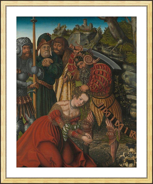 Wall Frame Gold, Matted - Martyrdom of St. Barbara by Museum Art