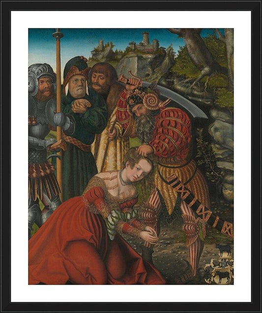 Wall Frame Black, Matted - Martyrdom of St. Barbara by Museum Art