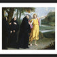 Wall Frame Black, Matted - St. Benedict of Nursia - Angel Pointing to Monastery of Mont Cassino by Museum Art