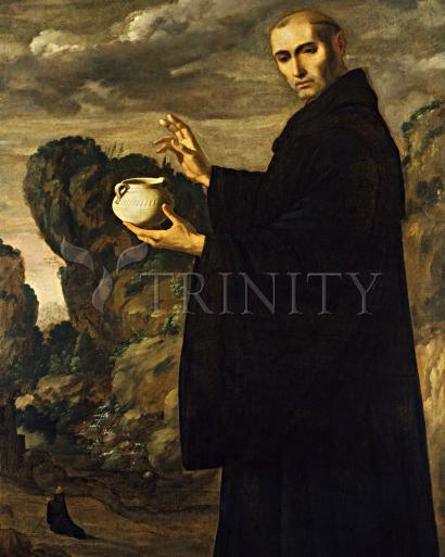 Wall Frame Black, Matted - St. Benedict of Nursia by Museum Art - Trinity Stores