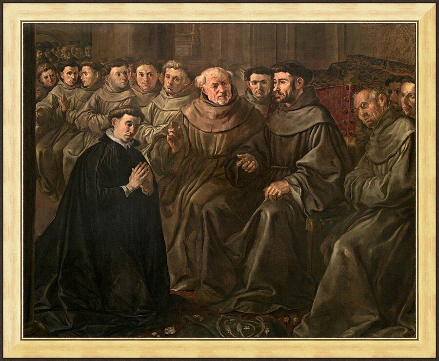 Wall Frame Gold - St. Bonaventure Receiving Habit from St. Francis by Museum Art
