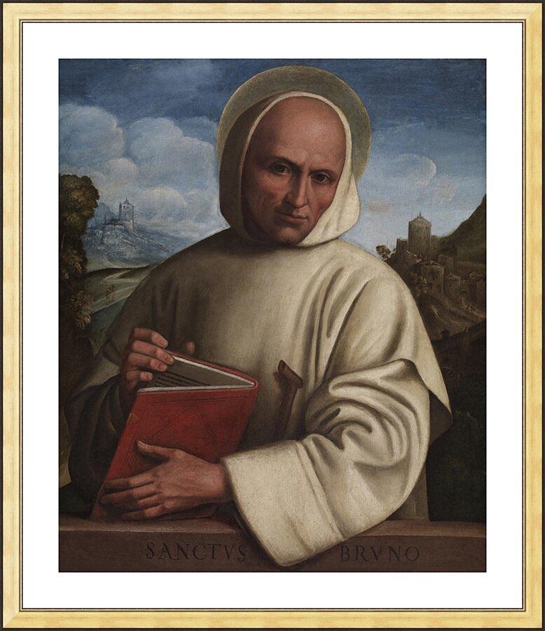 Wall Frame Gold, Matted - St. Bruno of Cologne by Museum Art - Trinity Stores