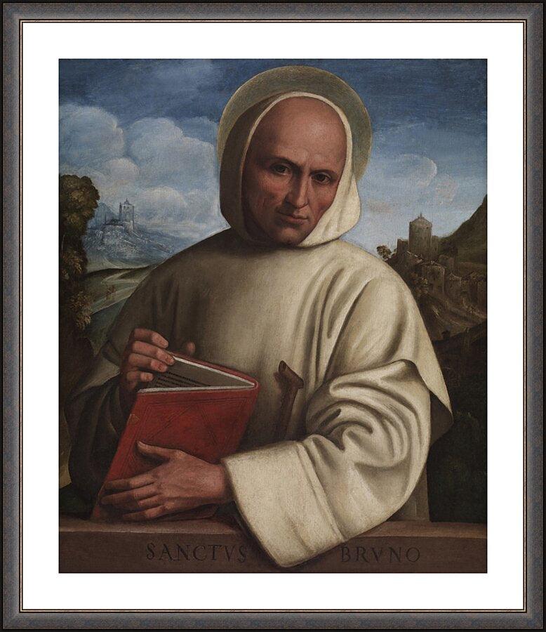 Wall Frame Espresso, Matted - St. Bruno of Cologne by Museum Art - Trinity Stores