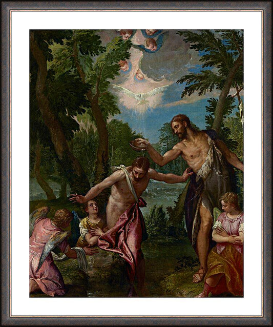 Wall Frame Espresso, Matted - Baptism of Christ by Museum Art