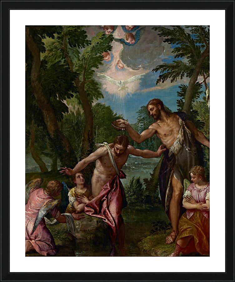 Wall Frame Black, Matted - Baptism of Christ by Museum Art - Trinity Stores